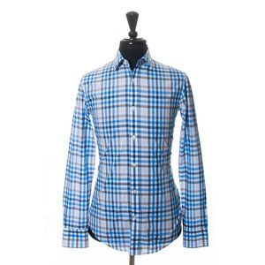 Hugo Boss Blue Check Slim Fit Casual Shirt